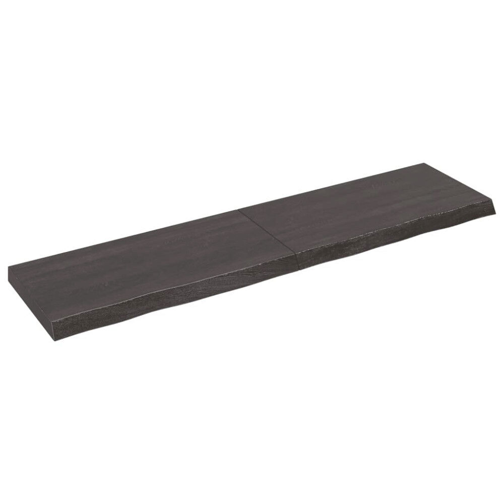vidaXL Vägghylla mörkbrun 160x40x(2-6) cm behandlad massiv ek