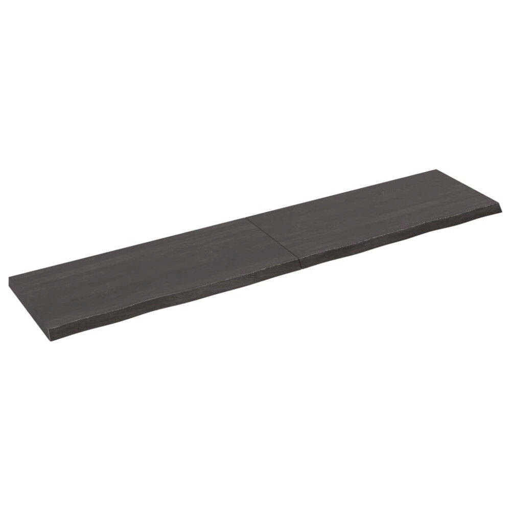 vidaXL Vägghylla mörkbrun 180x40x(2-4) cm behandlad massiv ek
