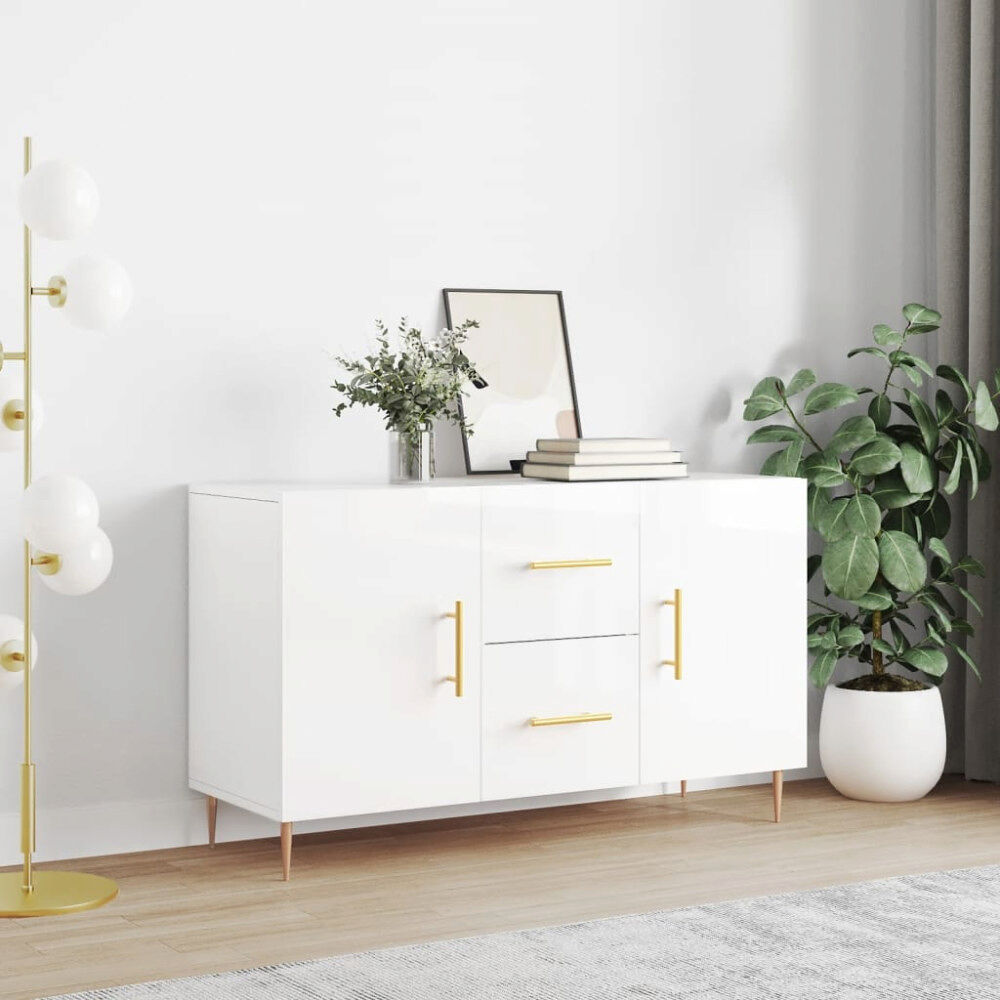 vidaXL Skåp vit högglans 100x36x60 cm konstruerat trä
