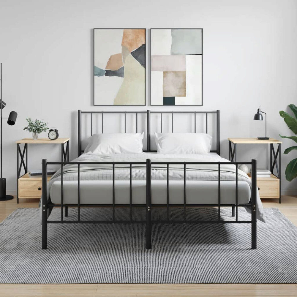 vidaXL Sängbord 2 st sonoma-ek 50x41x65 cm konstruerat trä