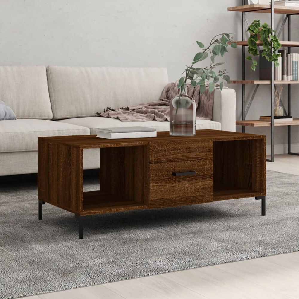 vidaXL Soffbord brun ek 102x50x40 cm konstruerat trä