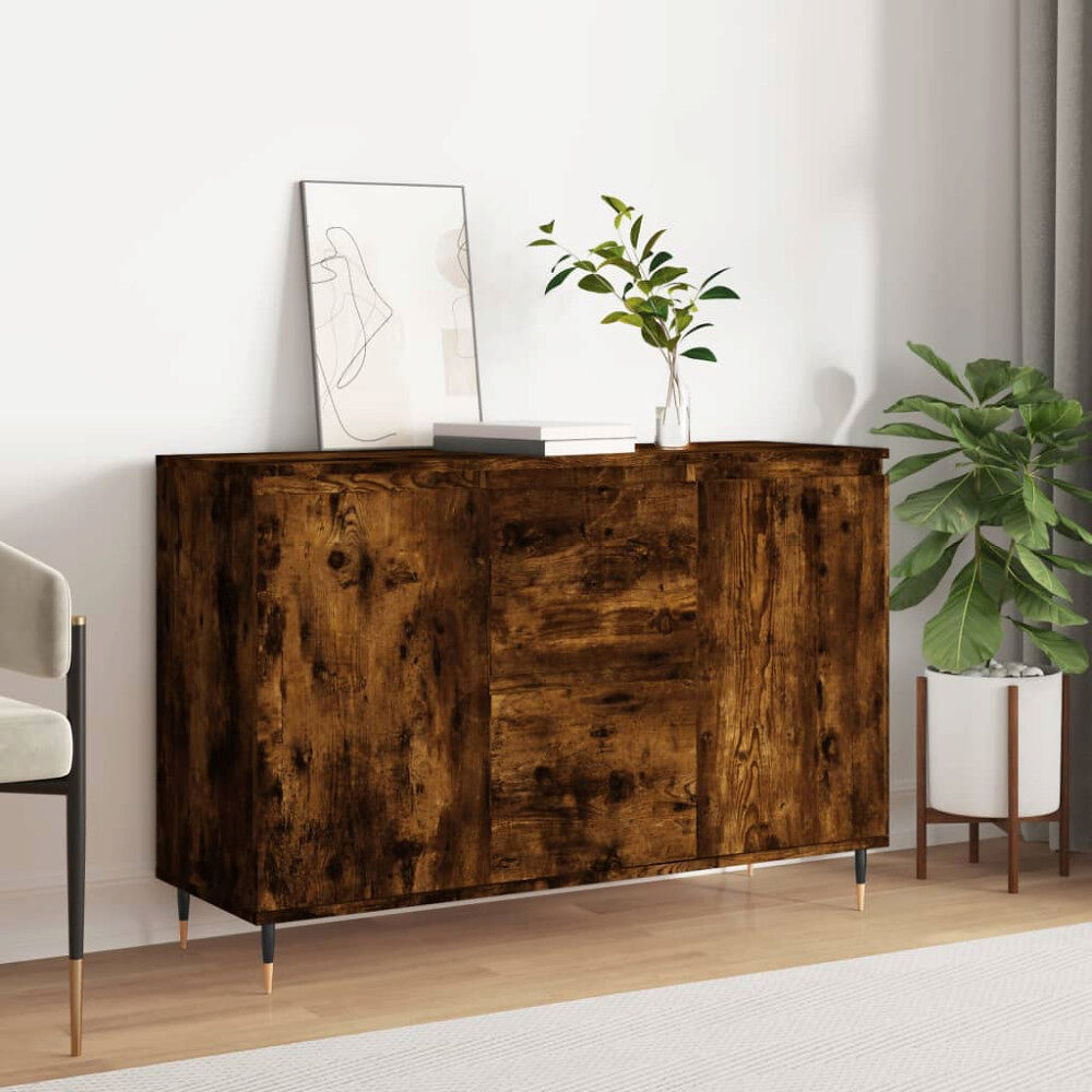 vidaXL Skänk rökfärgad ek 101,5x35x70 cm konstruerat trä