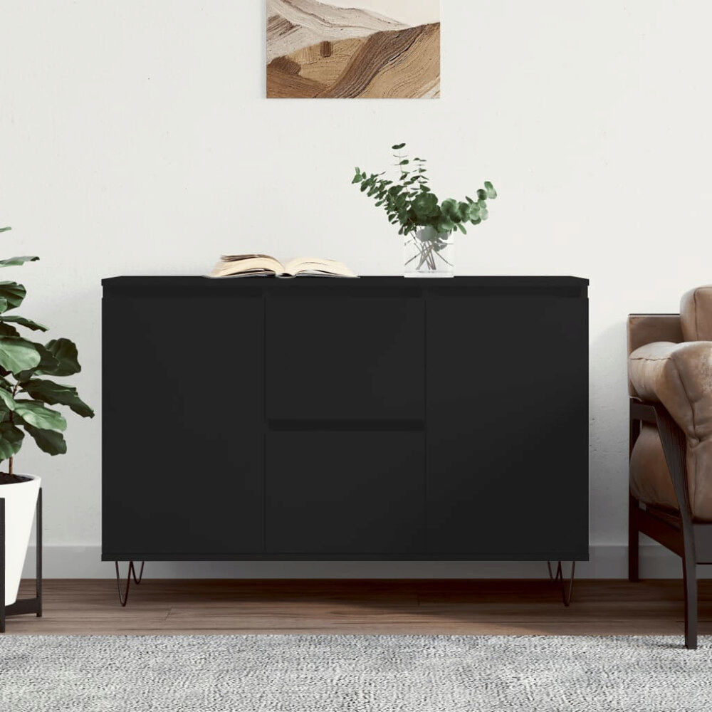 vidaXL Skänk svart 101,5x35x70 cm konstruerat trä