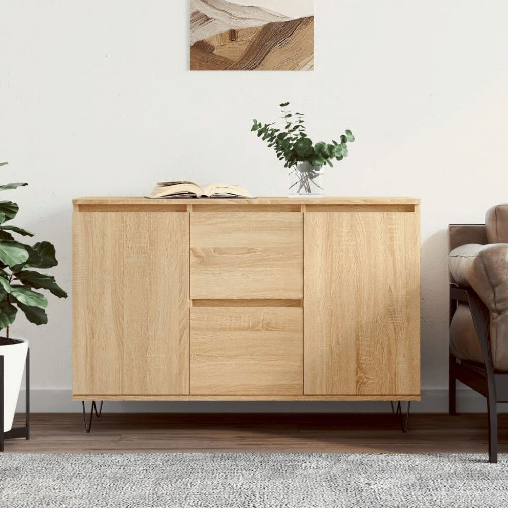 vidaXL Skänk sonoma-ek 101,5x35x70 cm konstruerat trä