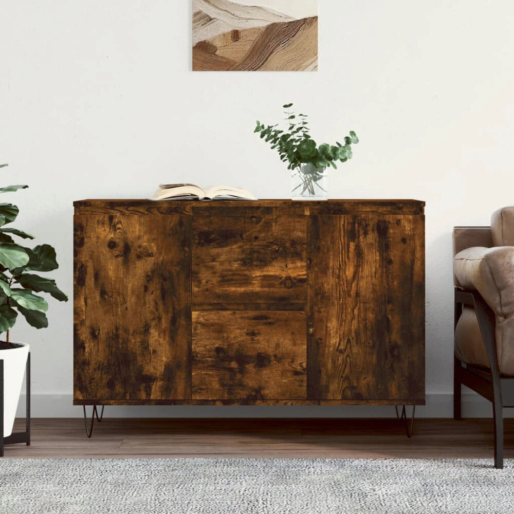 vidaXL Skänk rökfärgad ek 101,5x35x70 cm konstruerat trä