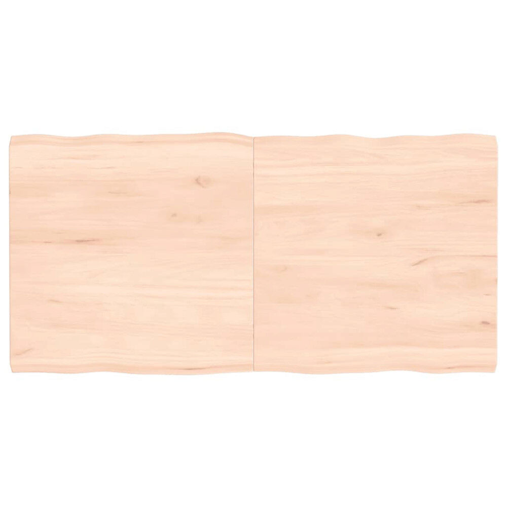 vidaXL Bordsskiva 120x60x(2-4) cm obehandlad massiv ek levande kant