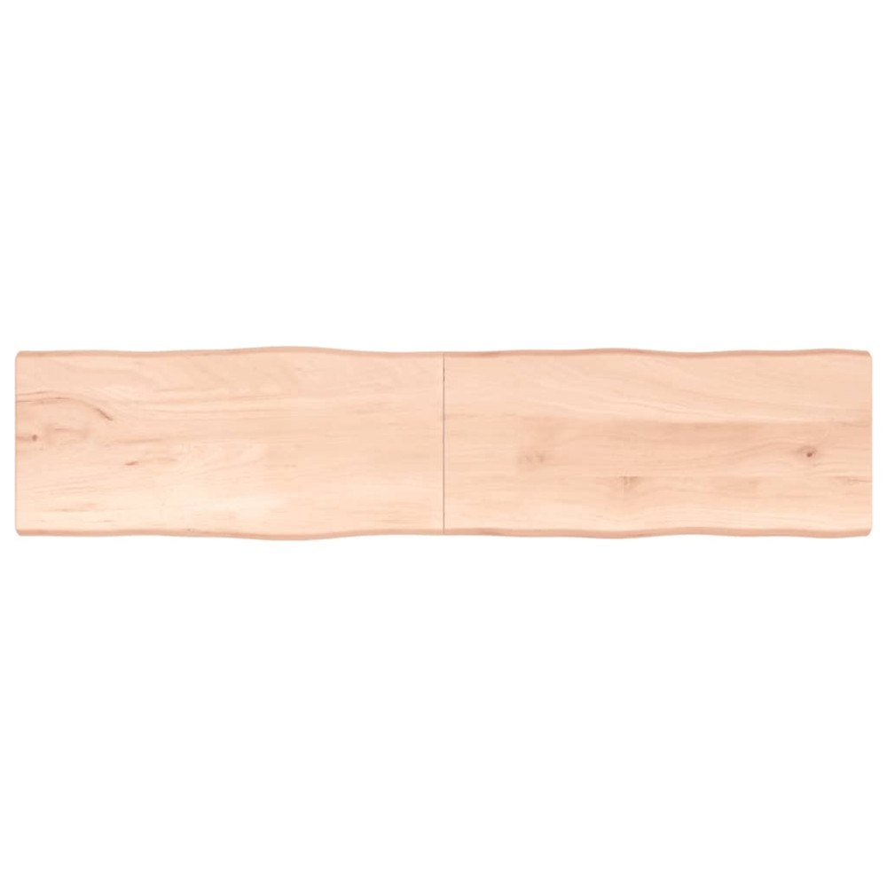 vidaXL Bordsskiva 220x50x(2-4) cm obehandlad massiv ek levande kant