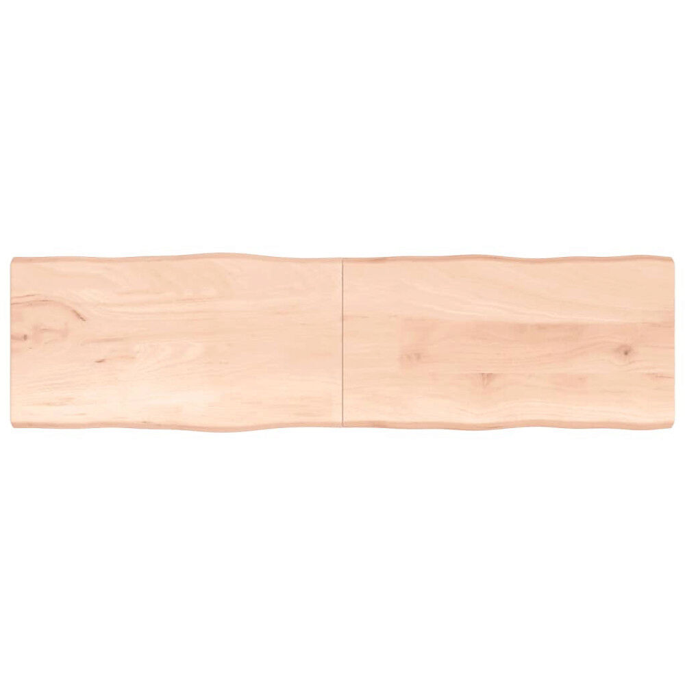 vidaXL Bordsskiva 220x60x(2-4) cm obehandlad massiv ek levande kant