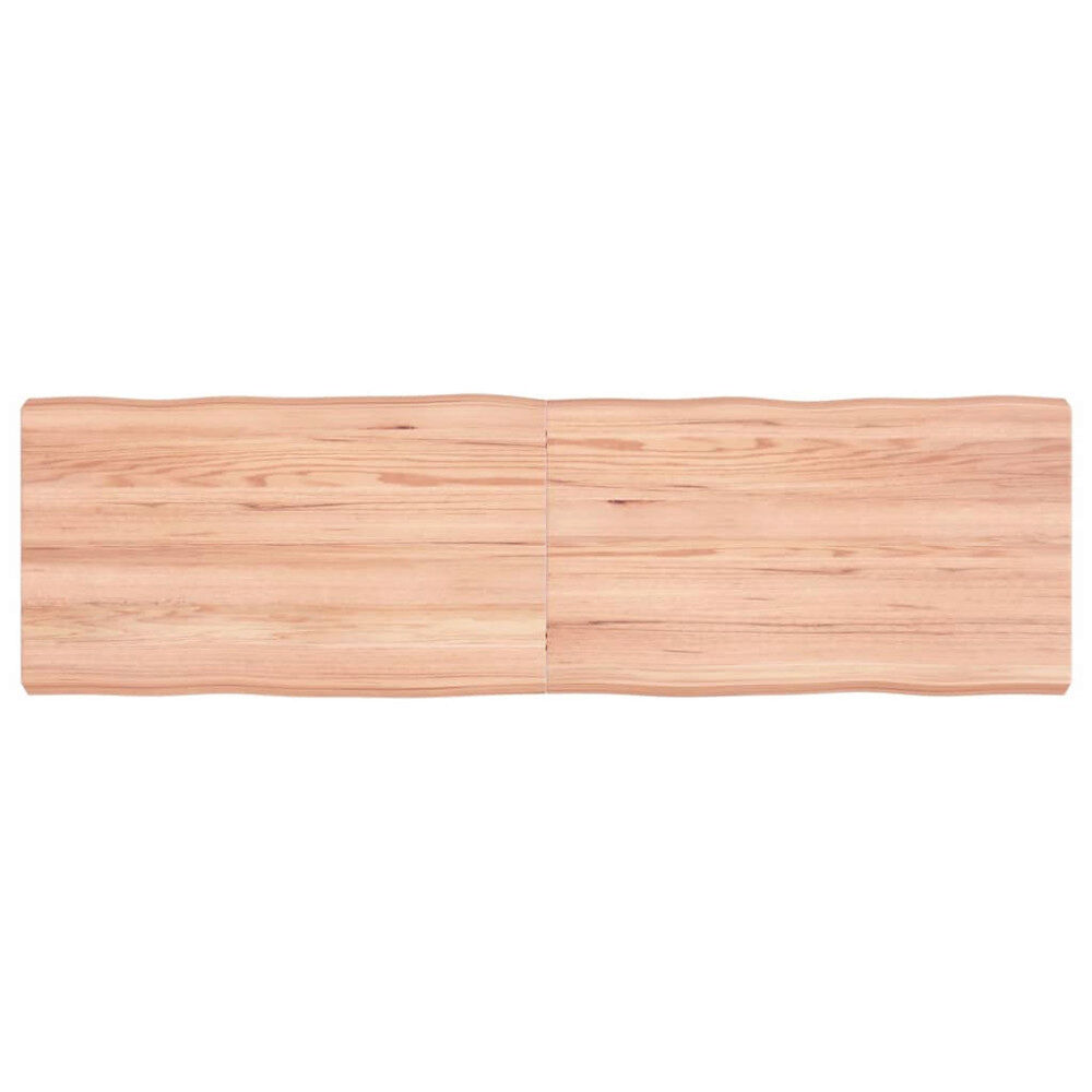vidaXL Bordsskiva ljusbrun 140x40x(2-6) cm massivt trä levande kant