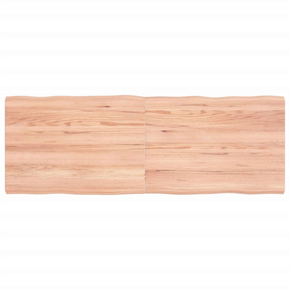 vidaXL Bordsskiva ljusbrun 140x50x(2-4) cm massivt trä levande kant
