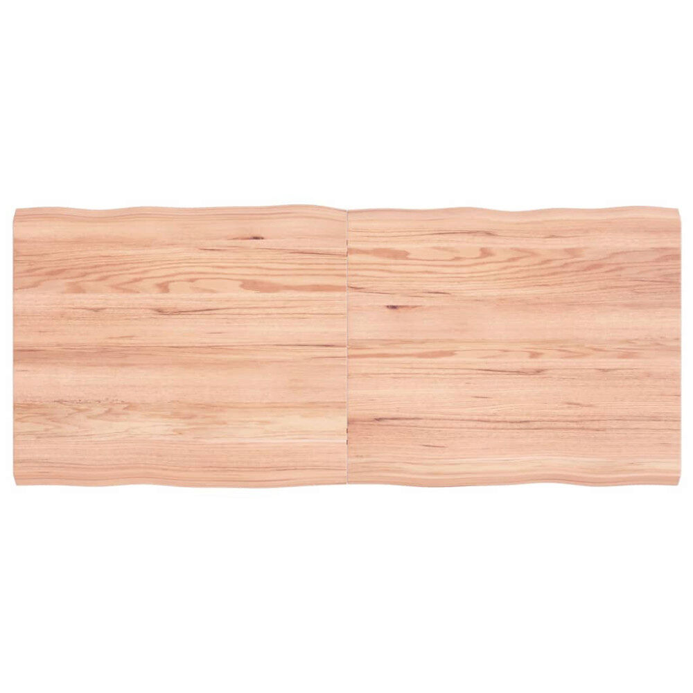 vidaXL Bordsskiva ljusbrun 140x60x(2-4) cm massivt trä levande kant