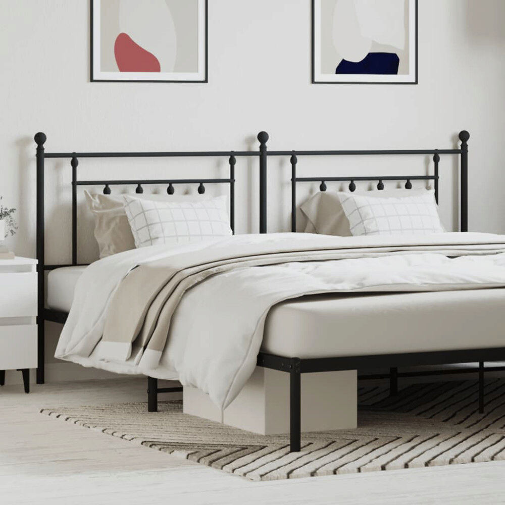 vidaXL Huvudgavel metall svart 193 cm