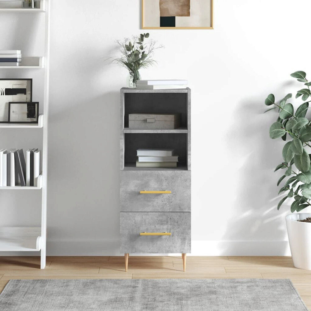 vidaXL Skåp betonggrå 34,5x34x90 cm konstruerat trä