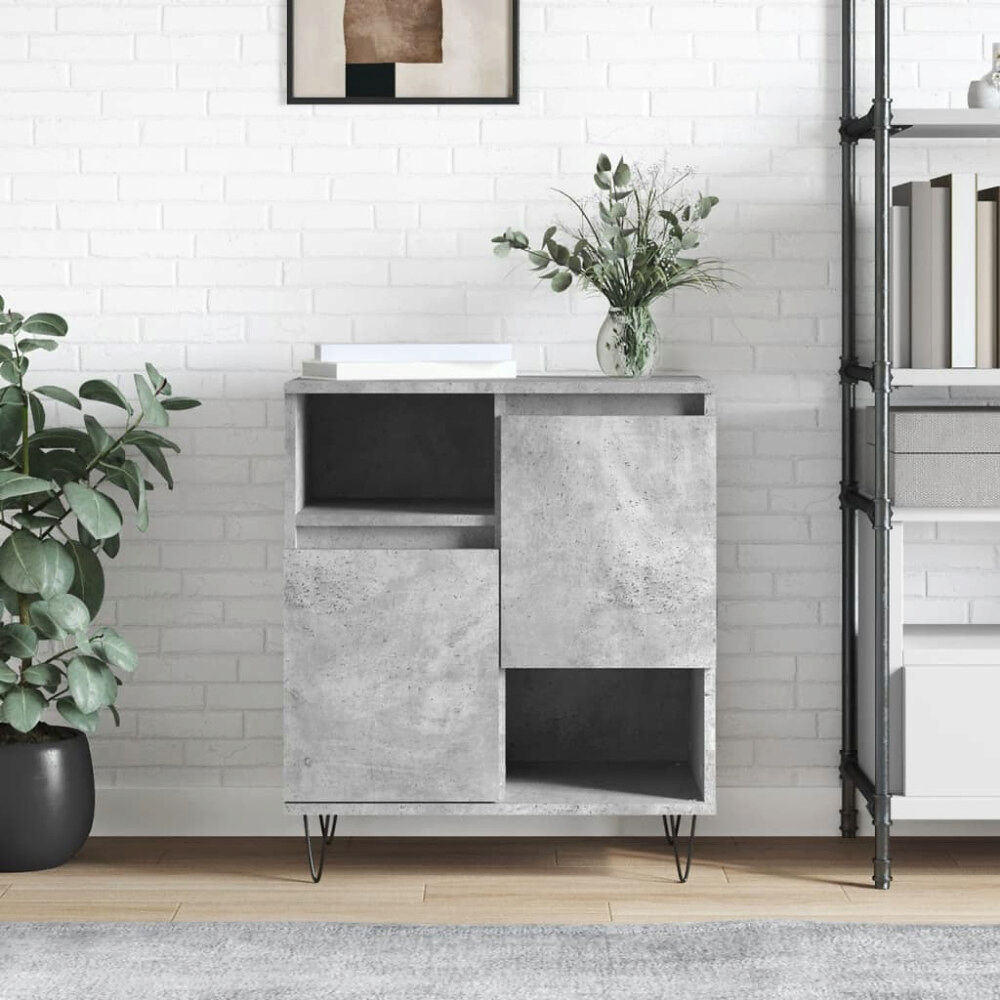 vidaXL Byrå betonggrå 60x35x70 cm konstruerat trä
