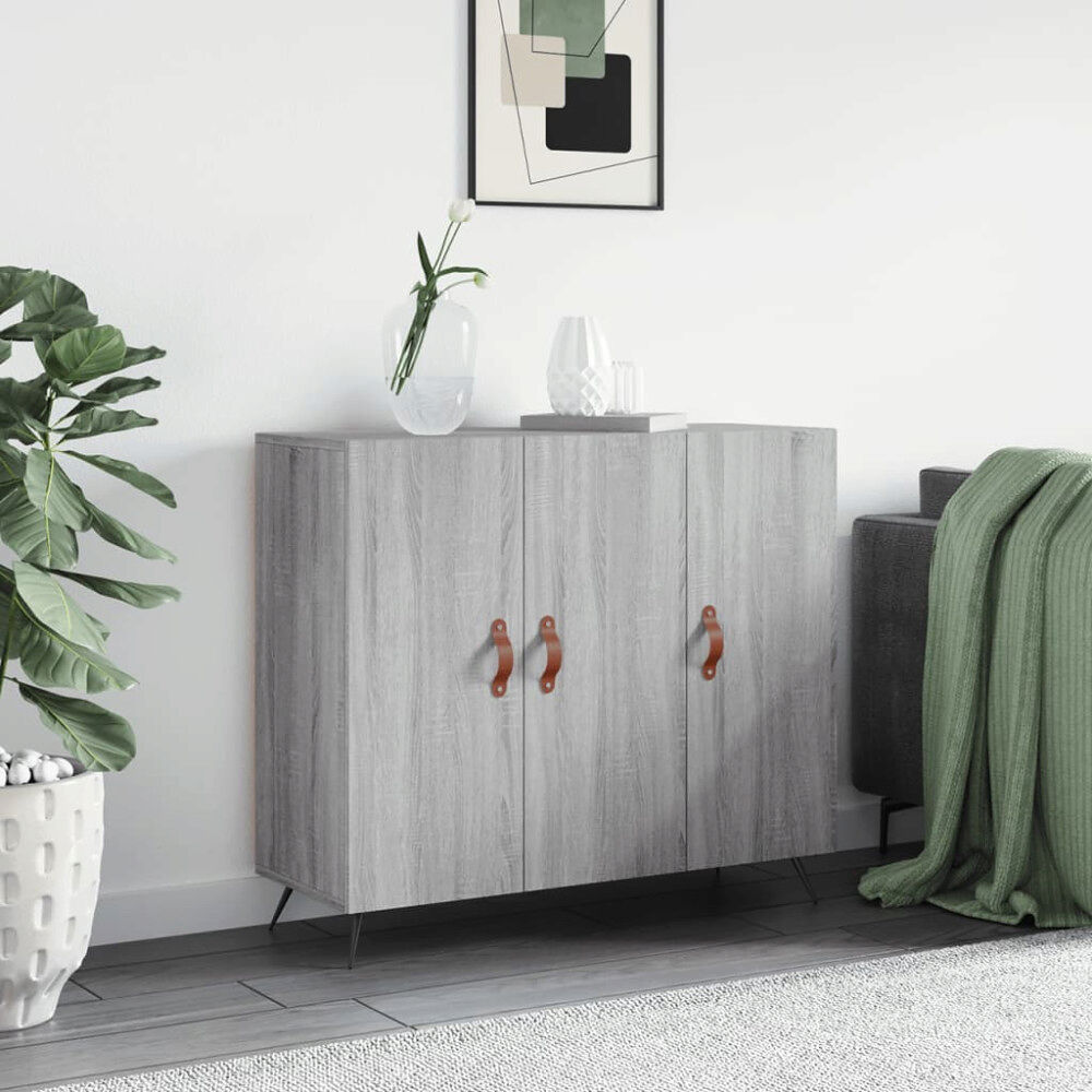 vidaXL Skänk grå sonoma 90x34x80 cm konstruerat trä