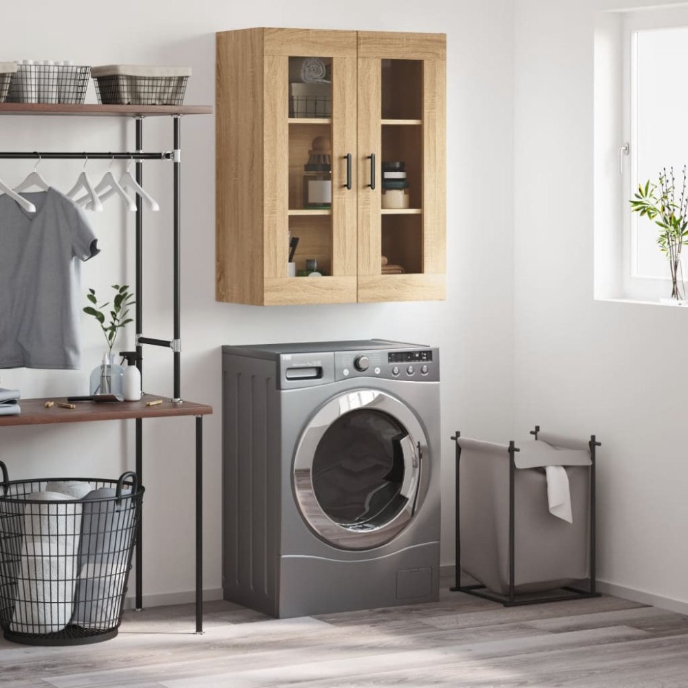 vidaXL Väggskåp sonoma-ek 69,5x34x90 cm