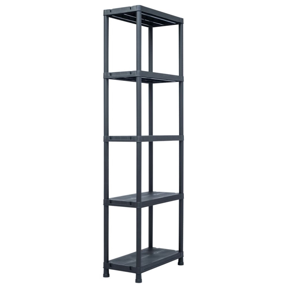 vidaXL Förvaringshylla svart 125 kg 60x30x180 cm plast