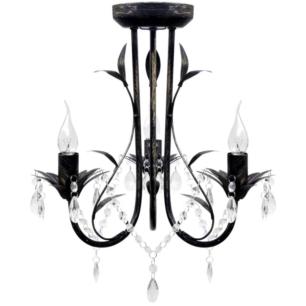 vidaXL Takkrona i Art Nouveau-stil 3-armad svart