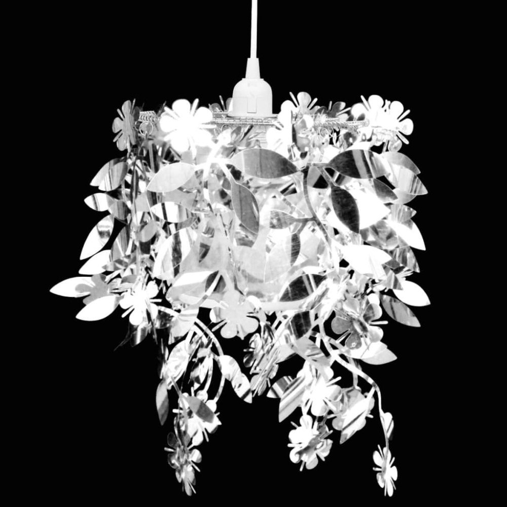 vidaXL Taklampa Paljettlampa silverfärg 21,5x30 cm