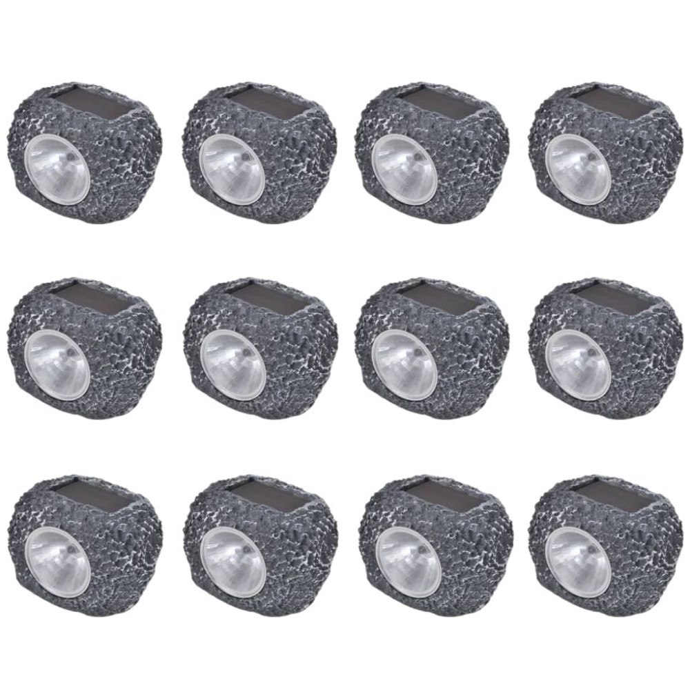 vidaXL Soldrivna LED-spotlight 12 st stenformade