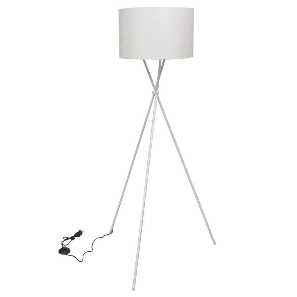 vidaXL Golvlampa med stativ 139 cm vit