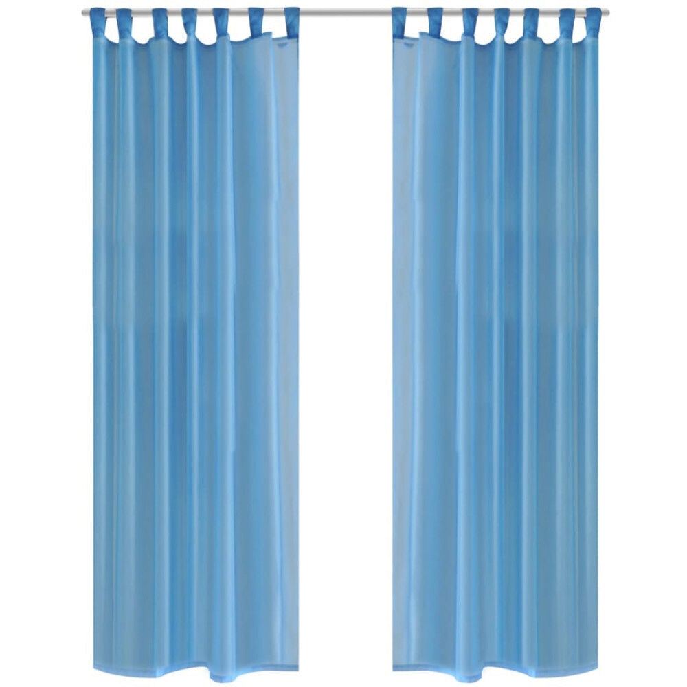 vidaXL Genomskinlig gardin 140 x 245 cm 2-pack Turkos