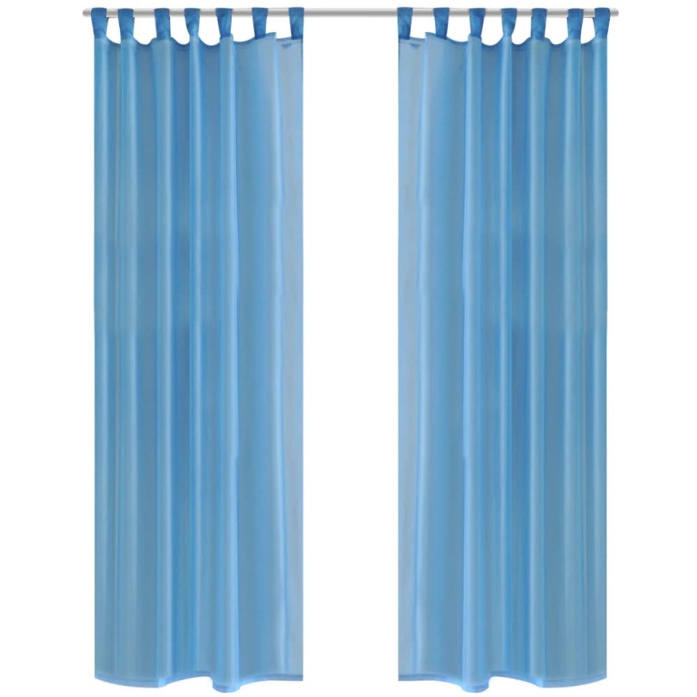 vidaXL Genomskinlig gardin 140 x 225 cm 2-pack Turkos