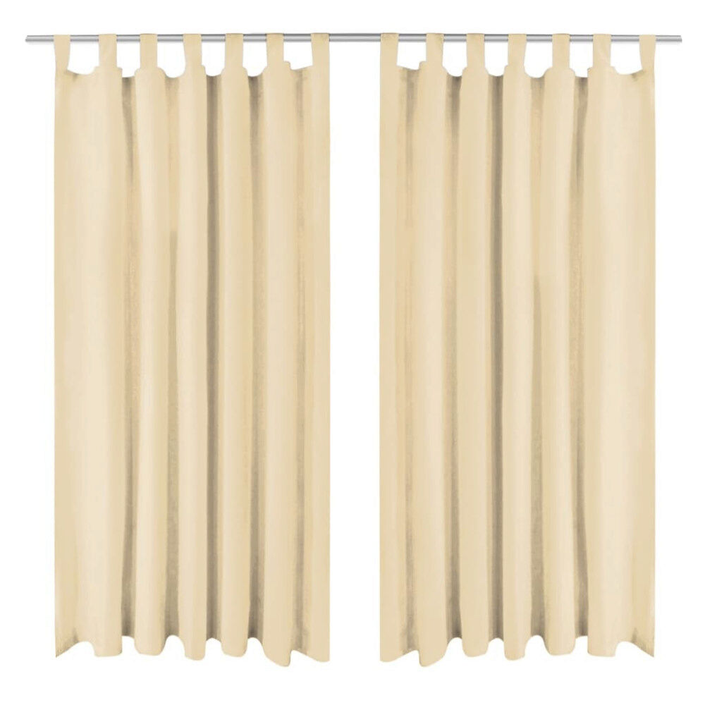 vidaXL Gardiner i microsatin 2 st med öglor 140x245 cm beige