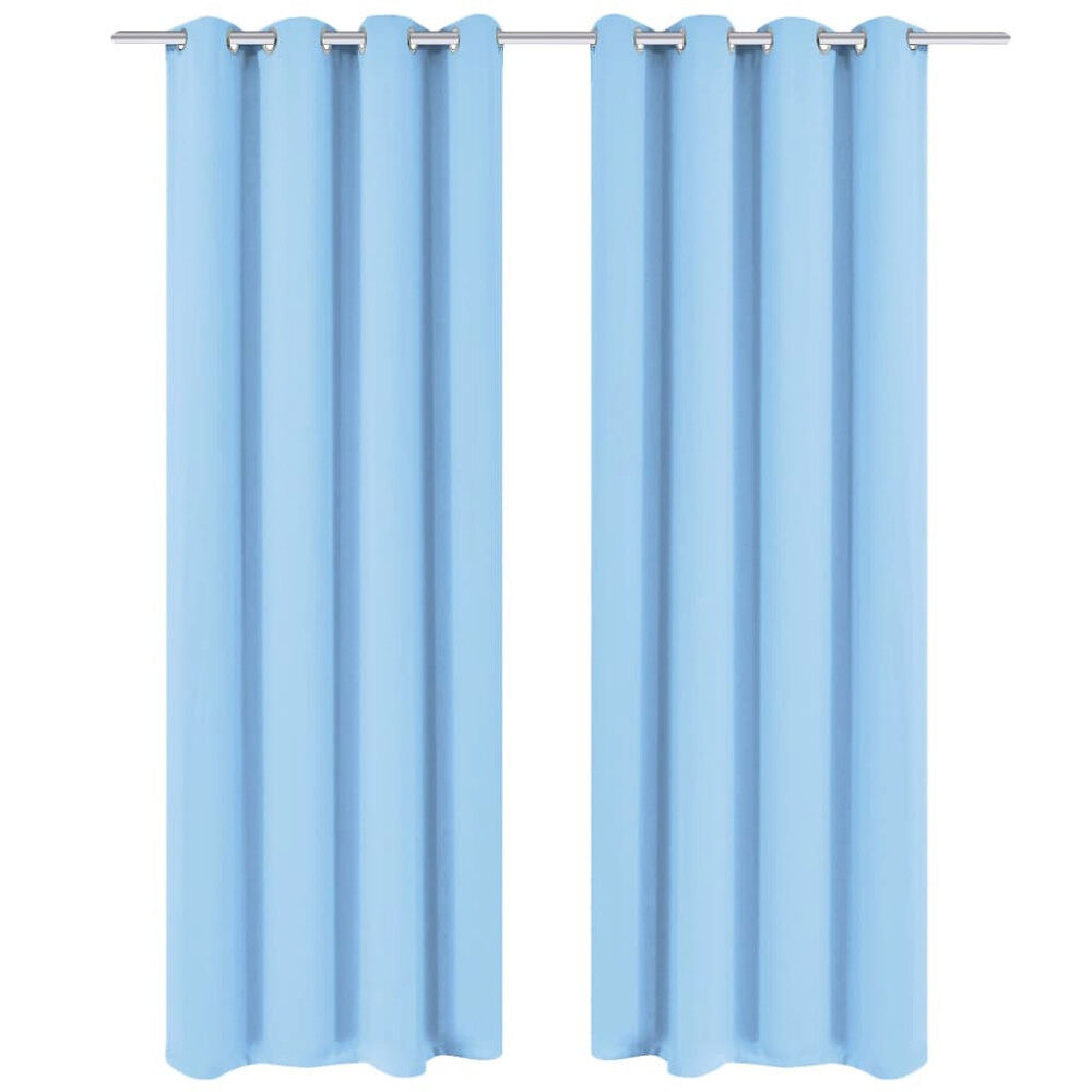 vidaXL Mörkläggningsgardiner 2 st med öljetter 135x245 cm turkos