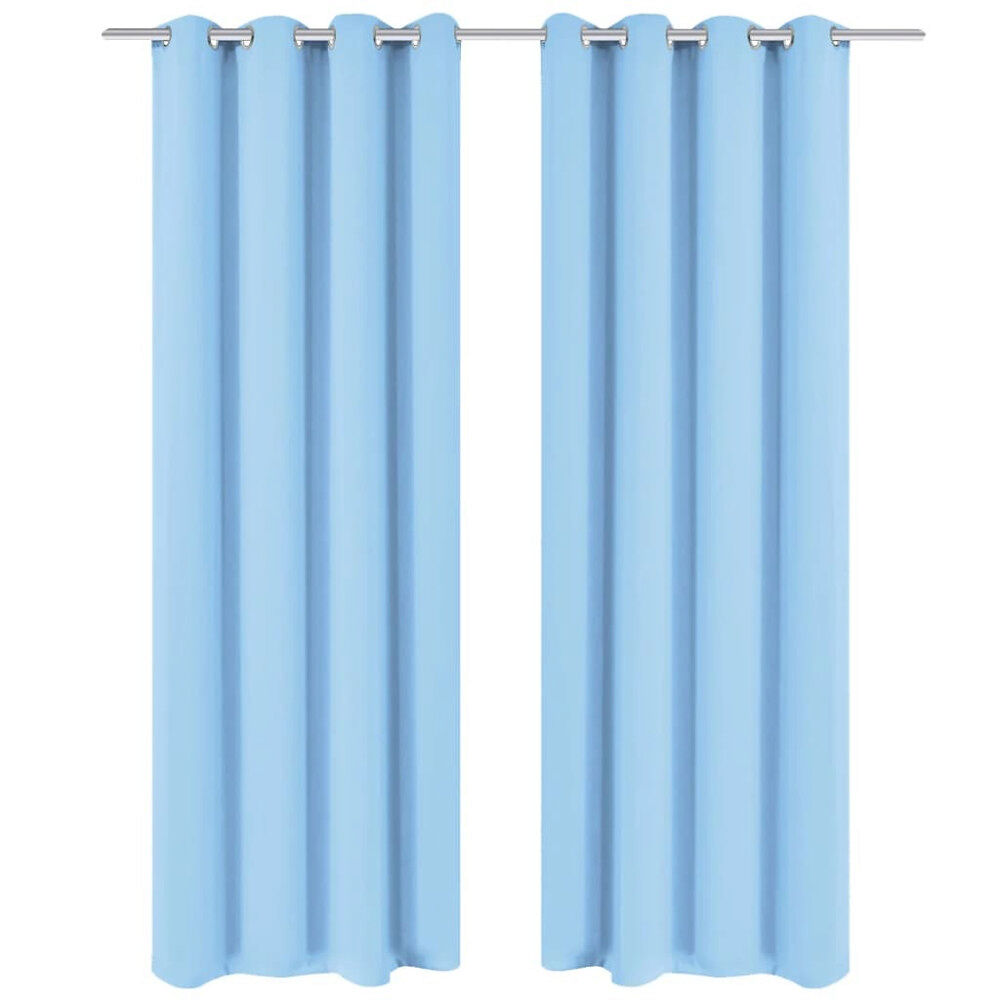 vidaXL Mörkläggningsgardiner 2 st med öljetter 135x175 cm turkos