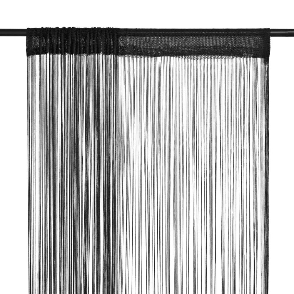 vidaXL Trådgardiner 2 st 100x250 cm svart