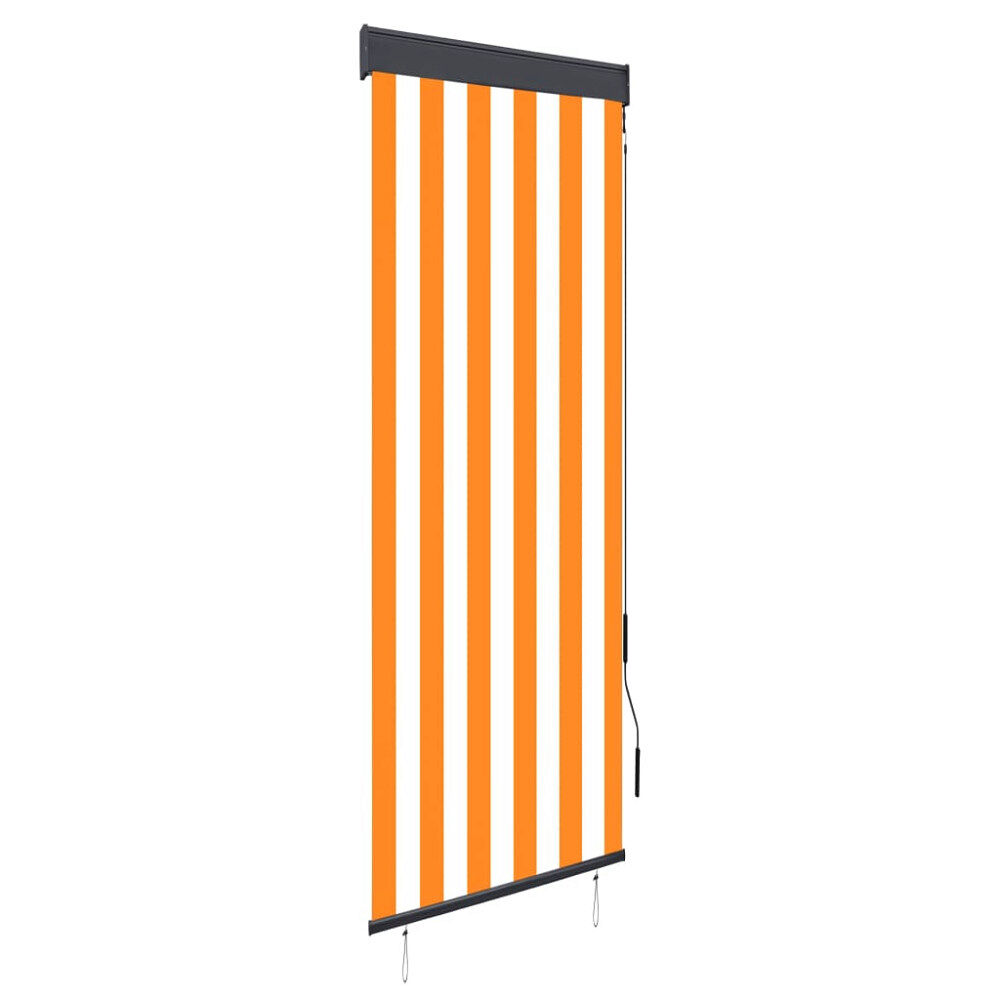 vidaXL Rullgardin utomhus 60x250 cm vit och orange