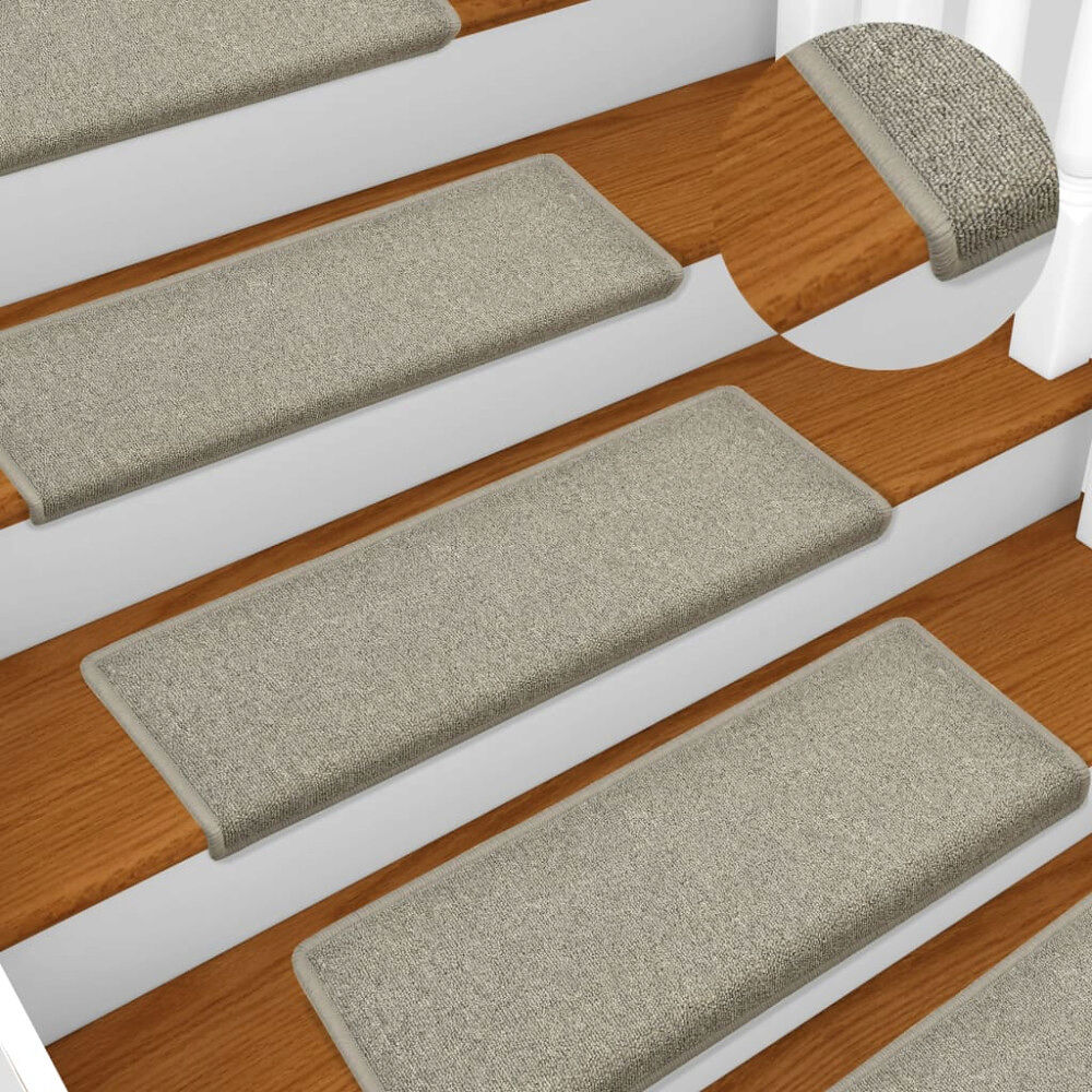 vidaXL Trappmattor 15 st 65x21x4 cm ljusgrå rektangulär kant