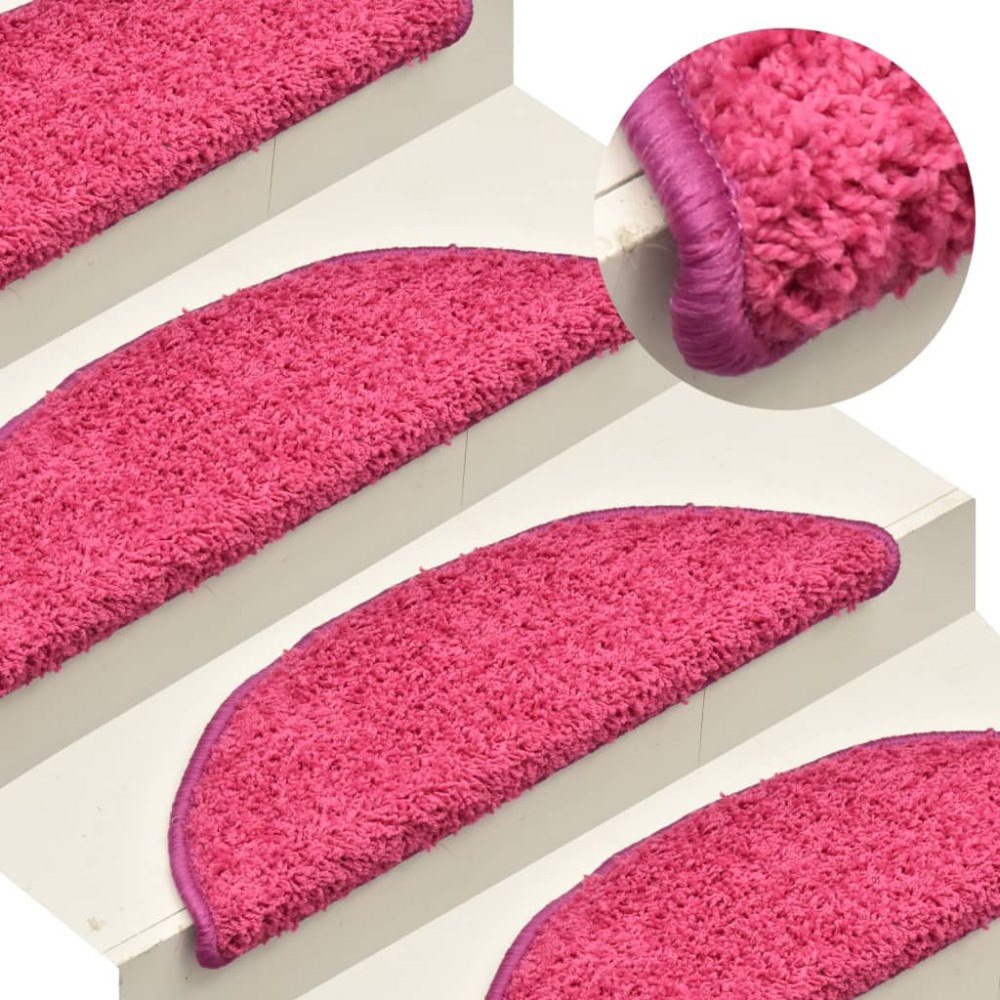 vidaXL Trappstegsmattor 15 st rosa 65x21x4 cm