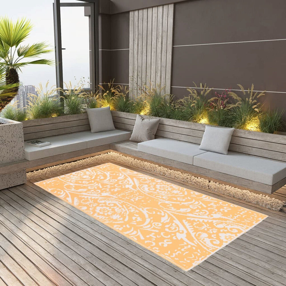 vidaXL Utomhusmatta ARAKIL orange och vit 160x230 cm PP
