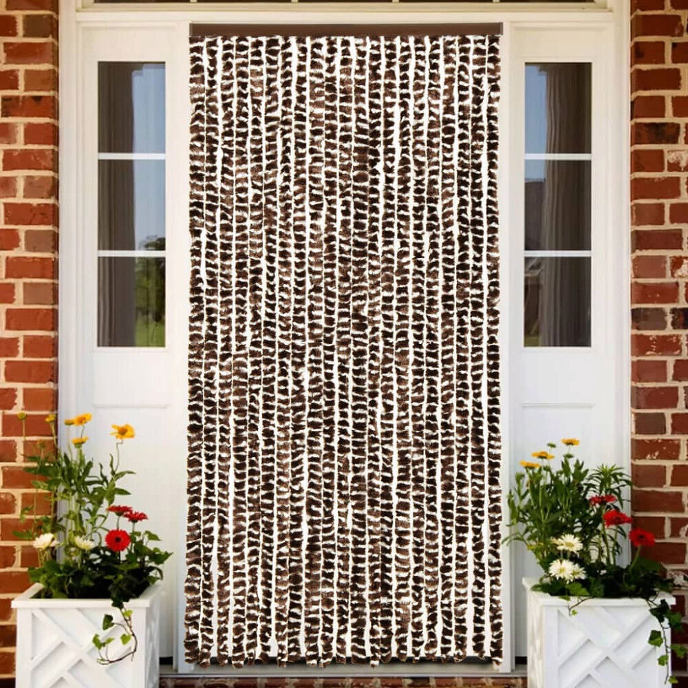 vidaXL Insektsdraperi brun och vit 90x220 cm chenille