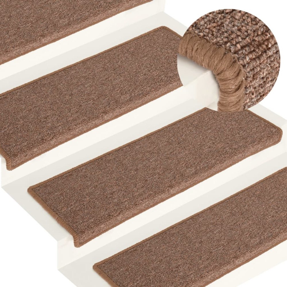 vidaXL Trappstegsmattor 15 st 65x21x4 cm brun