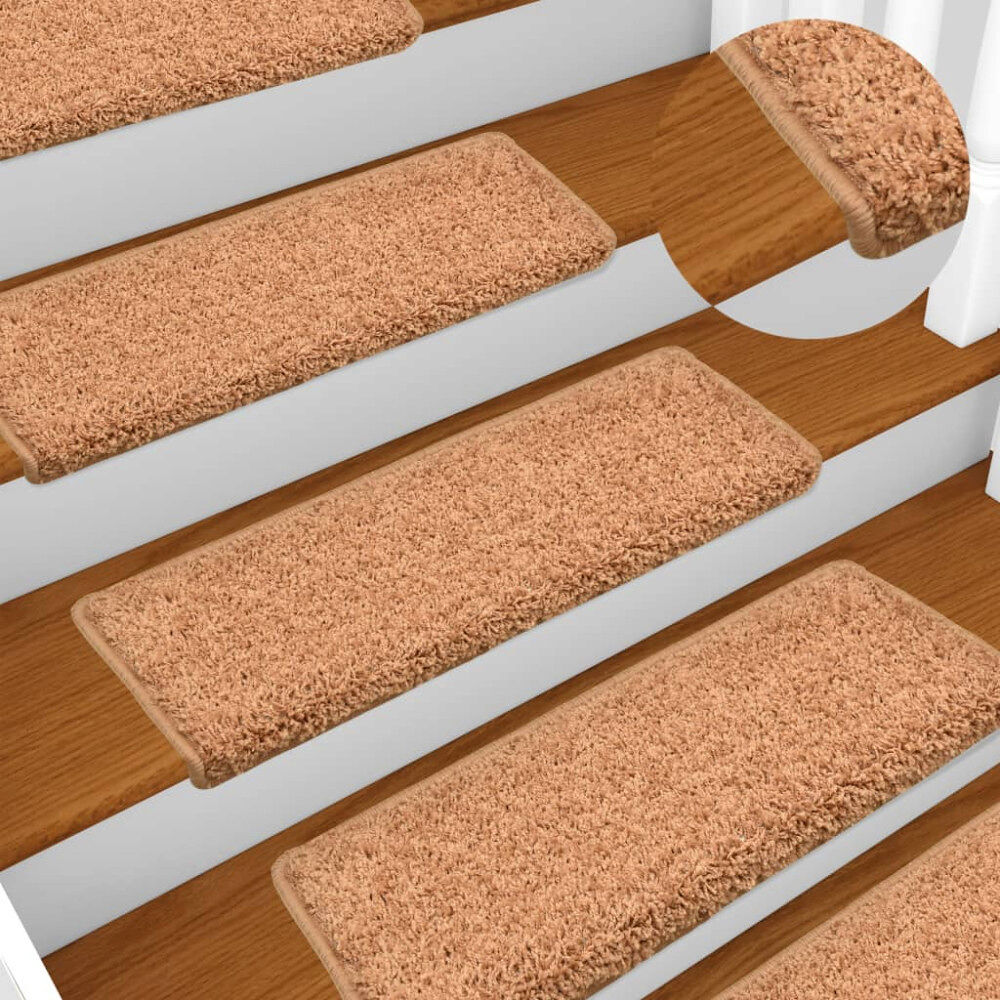vidaXL Trappstegsmattor 10 st 65x21x4 cm brun