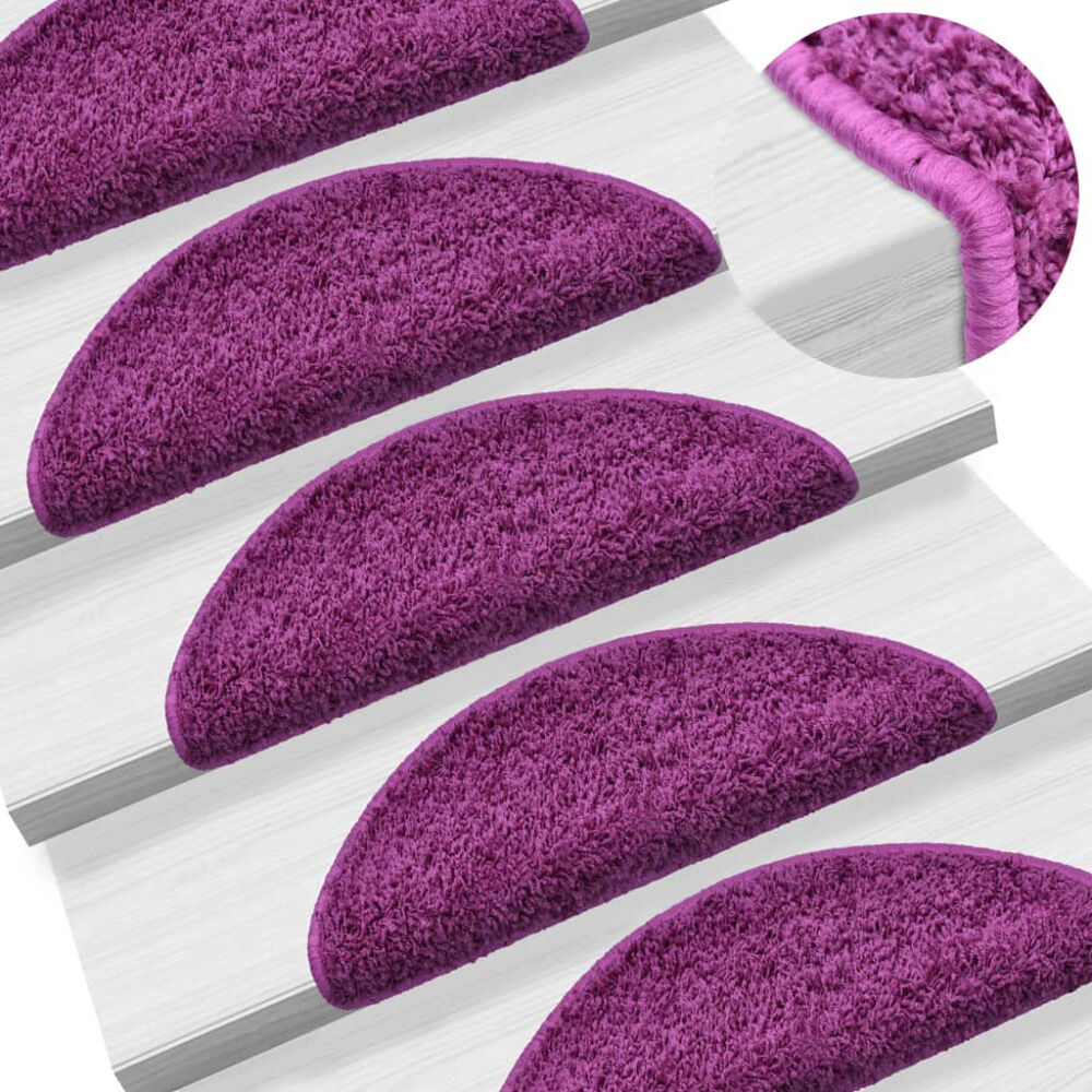 vidaXL Trappstegsmattor 10 st 56x17x3 cm violett