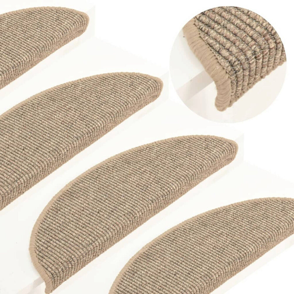 vidaXL Trappstegsmattor självhäftande 15 st 56x17x3 cm mörkbeige