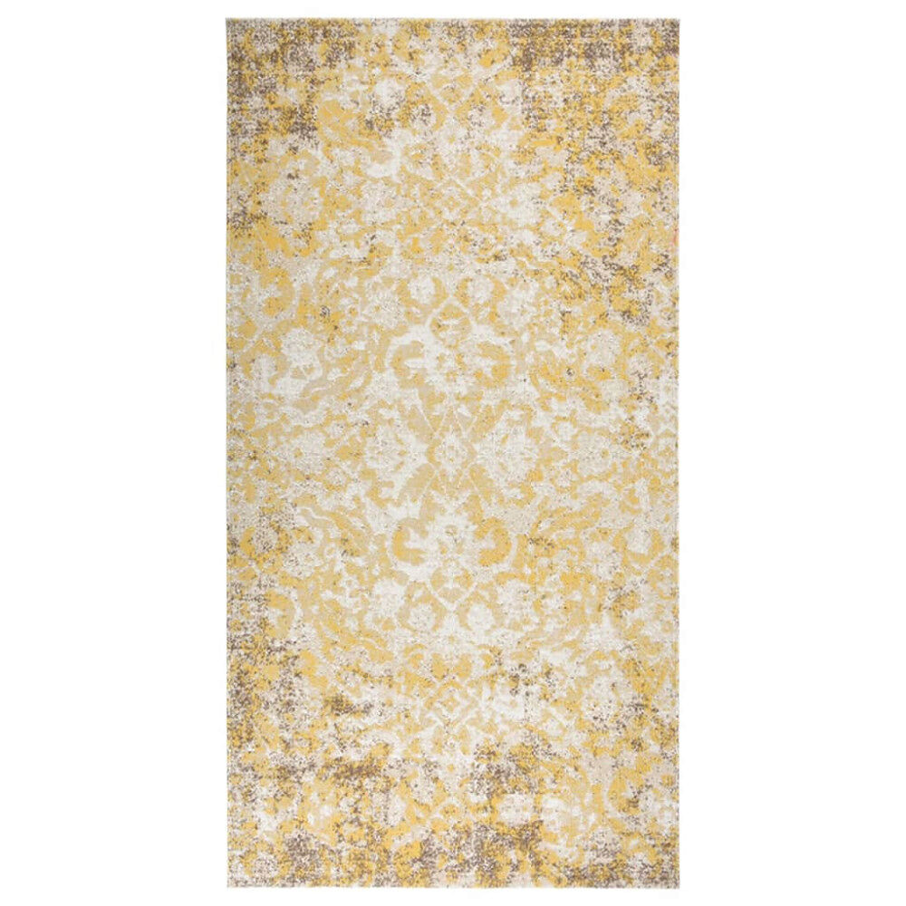 vidaXL Utomhusmatta plattvävd 80x150 cm gul