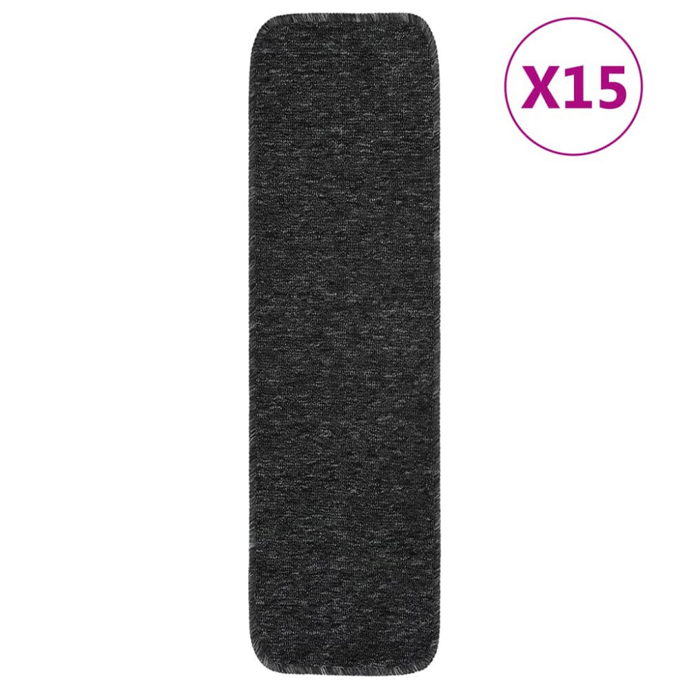 vidaXL Trappstegsmattor 15 st 75x20 cm antracit rektangulär