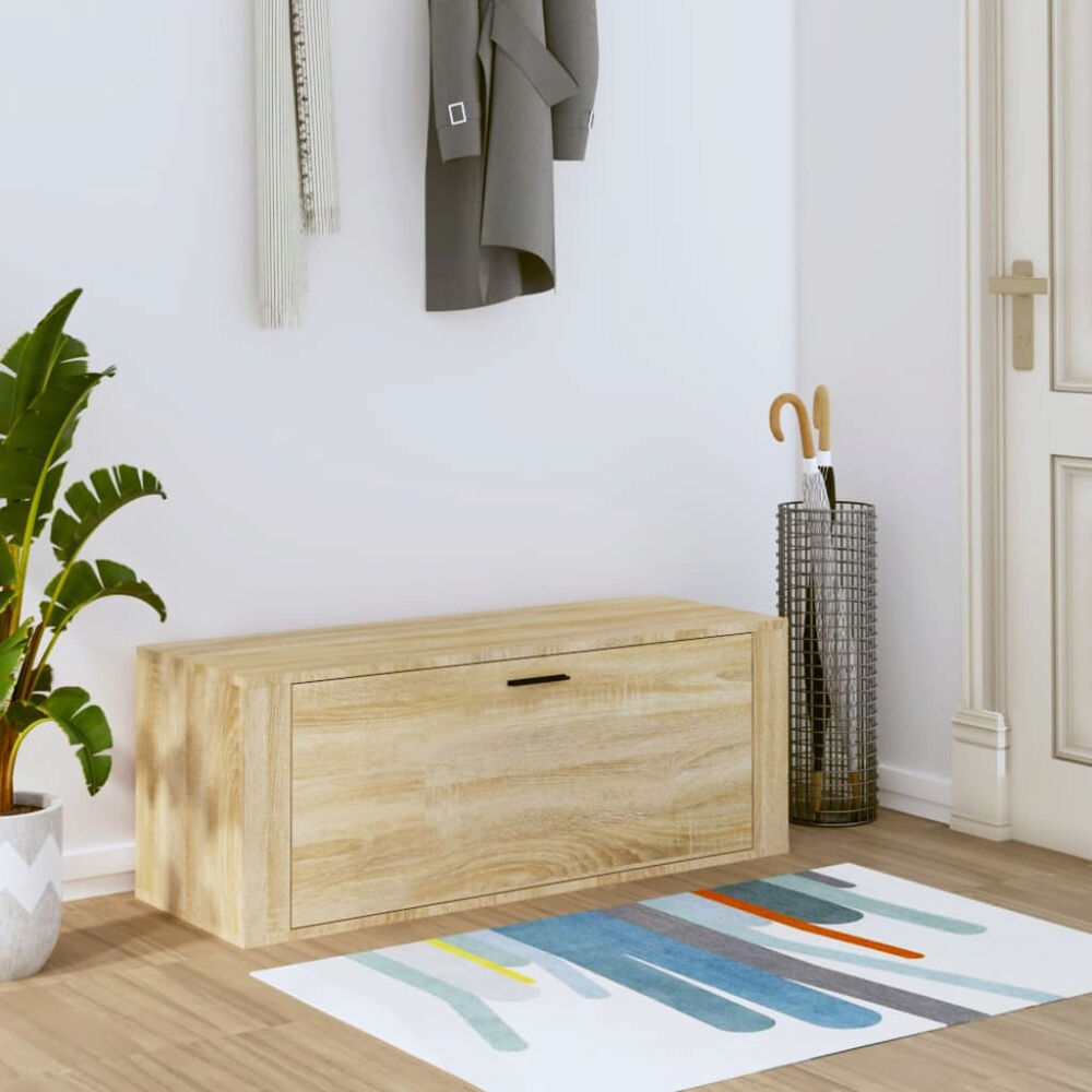 vidaXL Väggmonterat skoskåp somona-ek 100x35x38 cm konstruerat trä