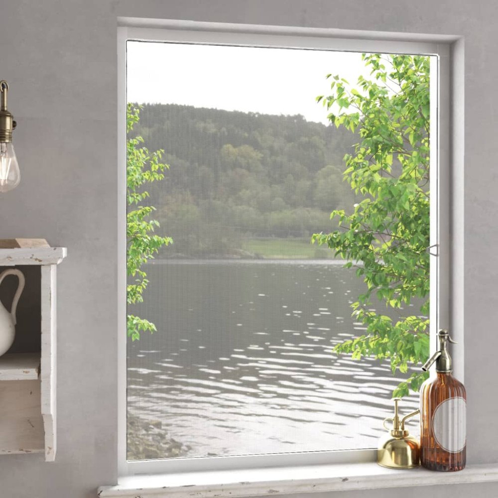 vidaXL Insektsnät för fönster vit 100x120 cm