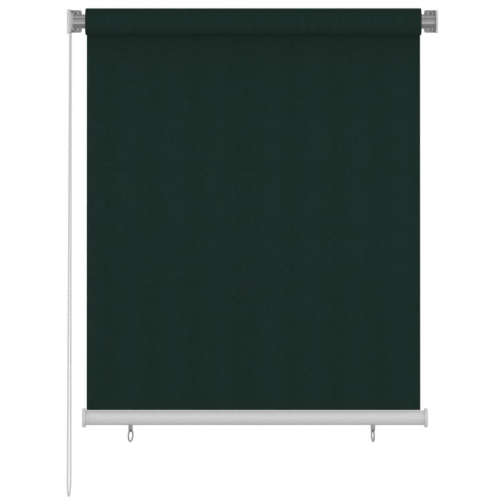 vidaXL Rullgardin utomhus 125 (B) x 140 (H) cm mörkgrön HDPE