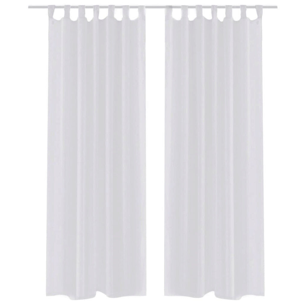 vidaXL Genomskinlig vit gardin 140 x 245 cm 2-pack