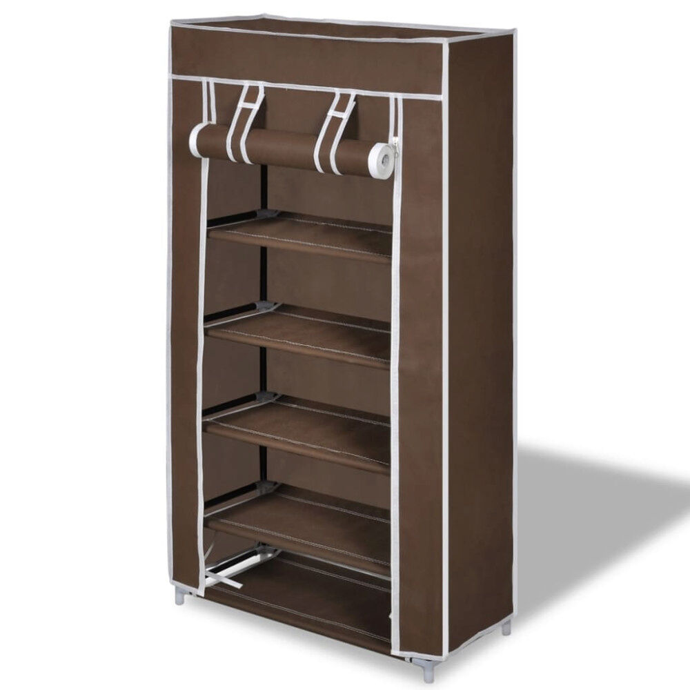 vidaXL Skoskåp brun med överdrag 58x28x106 cm