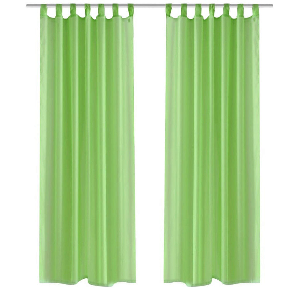 vidaXL Genomskinlig gardin 140 x 225 cm 2-pack Apple Green