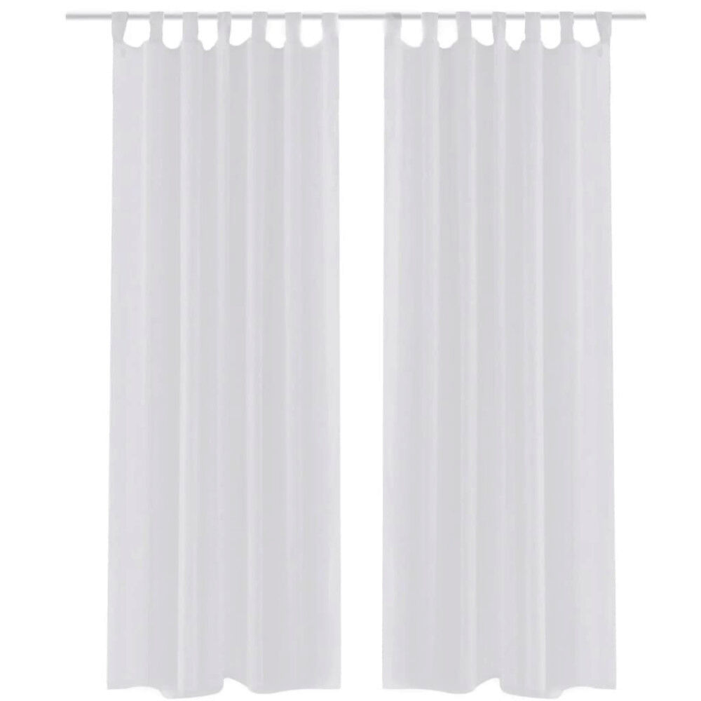 vidaXL Genomskinlig vit gardin 140 x 175 cm 2-pack