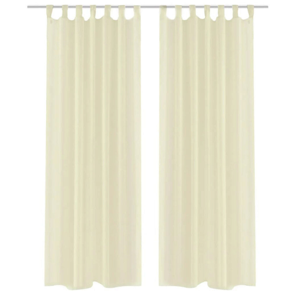 vidaXL Genomskinlig gardin 140 x 225 cm 2-pack Creme
